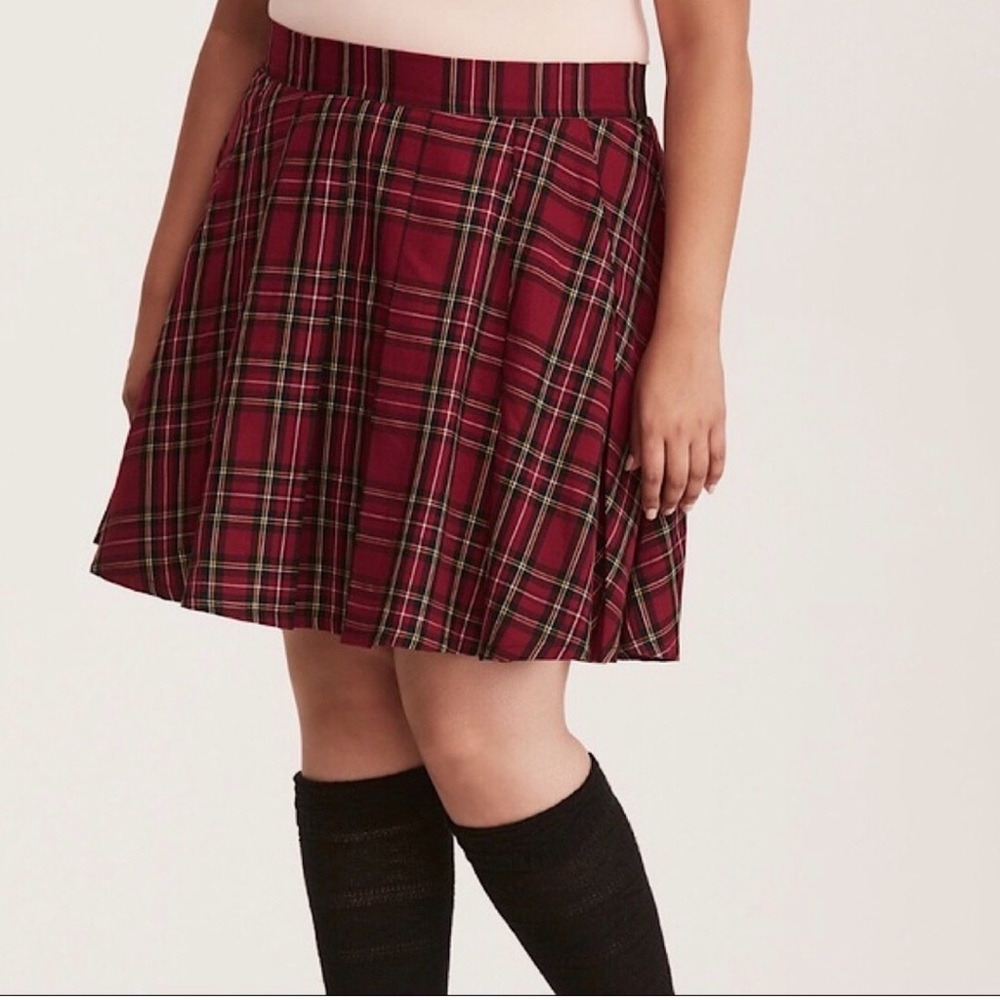 NWT Torrid Red Plaid Tartan Skirt